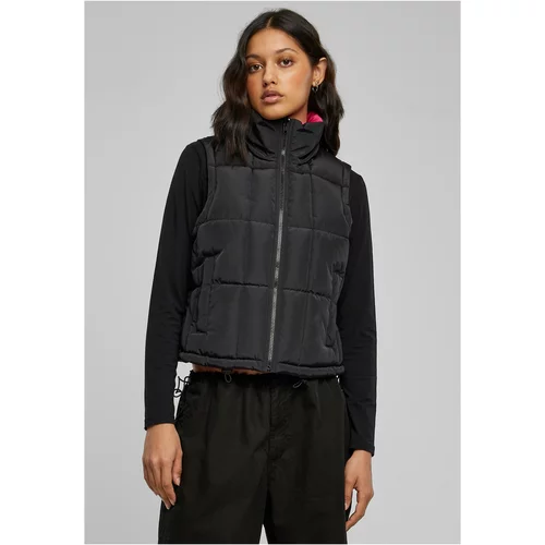 UC Ladies Ladies Reversible Cropped Puffer Vest black/fuchsia