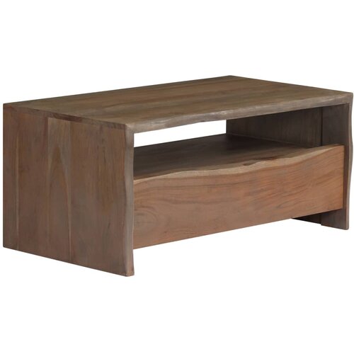  Stolić za kavu od masivnog bagremovog drva 90 x 50 x 40 cm sivi Slike