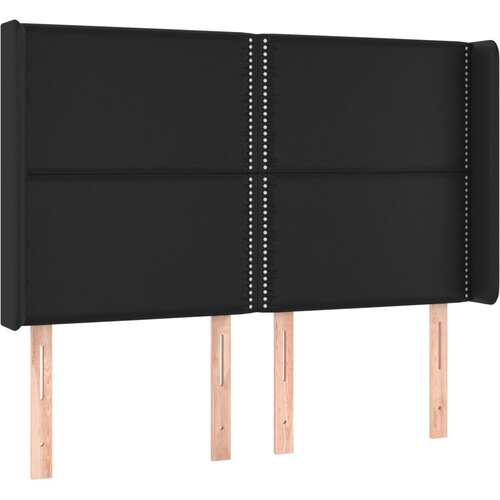  Uzglavlje s u&amp;scaron;ima crno 147x16x118/128 cm od umjetne kože Slike