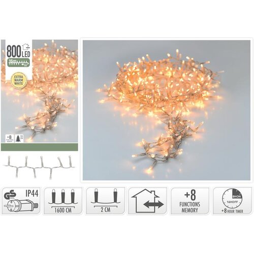  BOŽIĆNA RASVJETA 800 EXTRA TOPLA BIJELA 16M CLUSTER Slike