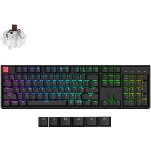 KEYCHRON K10 QMK (Version 2) Brezžična mehanska tipkovnica RGB LED / Super Switch (Hot-Swappable) Brown / K10X-J3, (22104491) Slike