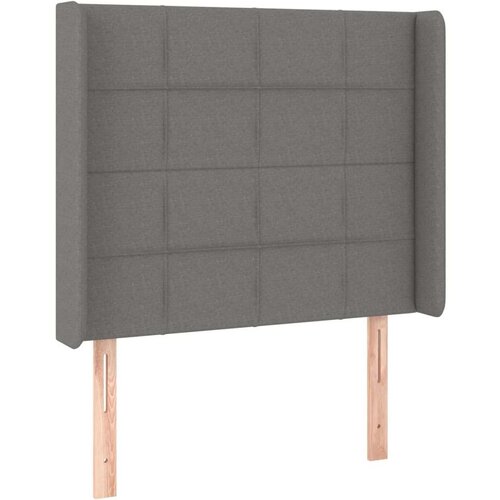 Uzglavlje tamnosivo 83 x 16 x 118/128 cm od tkanine Slike