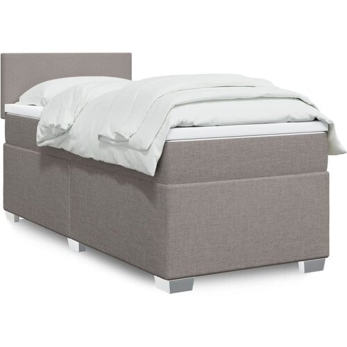 vidaXL Box spring postelja z vzmetnico taupe 90x190 cm blago Cene