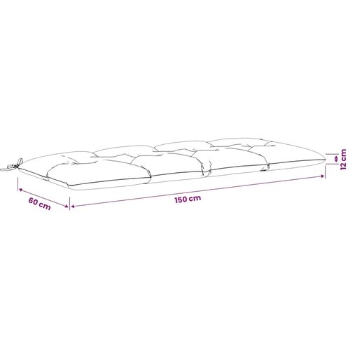  Jastučići za klupe VIANEN 2 kom. 100% poliester Pijesak - Pijesak 150 x 60 x 12 cm Slike
