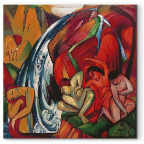  Slika - Franz Marc &amp;ndash; The waterfall (Women under a waterfall) 60x60 Standard Slike
