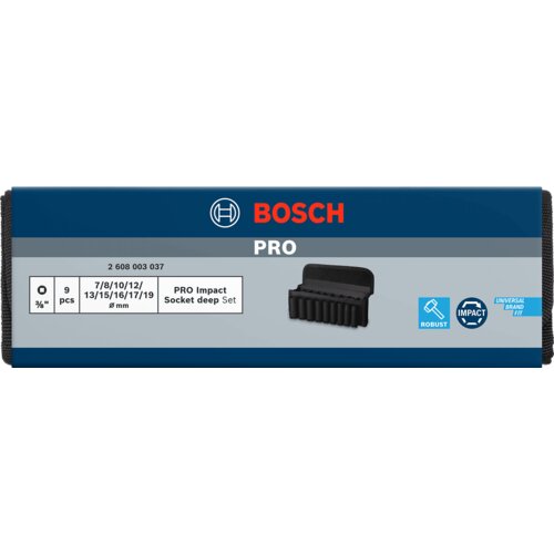 Bosch PRO Impact Socket Set kovanih nasadnih ključeva 7 - 19mm; duboki; 3/8"; 9 delova Cene