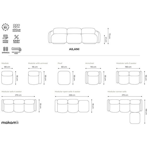 Makamii oranžen/rjav modularni otoman ailani &amp;ndash; Slike