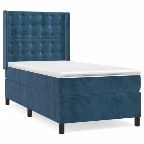 Maison Chic Box spring postelja - Vzmetna postelja z vzmetnico temno modra 80x200 cm žamet SL20529, (21893525) Cene