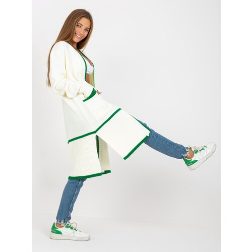 RUE PARIS Sweater-LC-SW-0340.42P-White-Green Slike