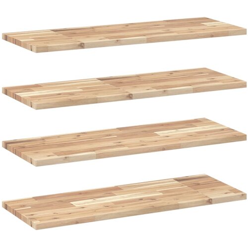 vidaXL Plutajuće police 4 kom 100x30x2 cm Neobrađeno puno drvo akacije - Prirodna 100 x 30 x 2 cm 4 1 Cene