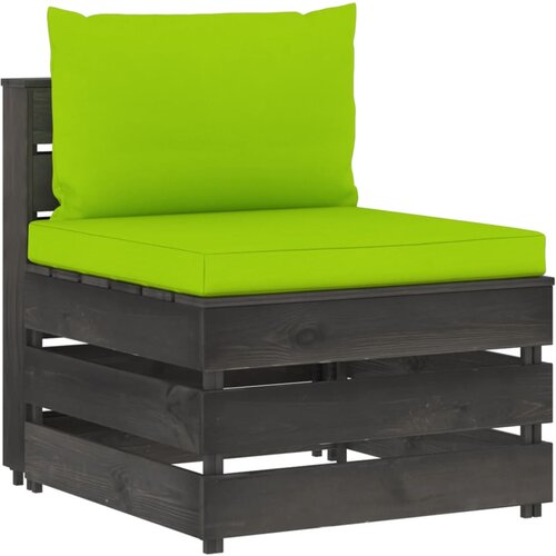 VidaXL Modularna srednja sofa s jastucima od sivo impregniranog drva Slike