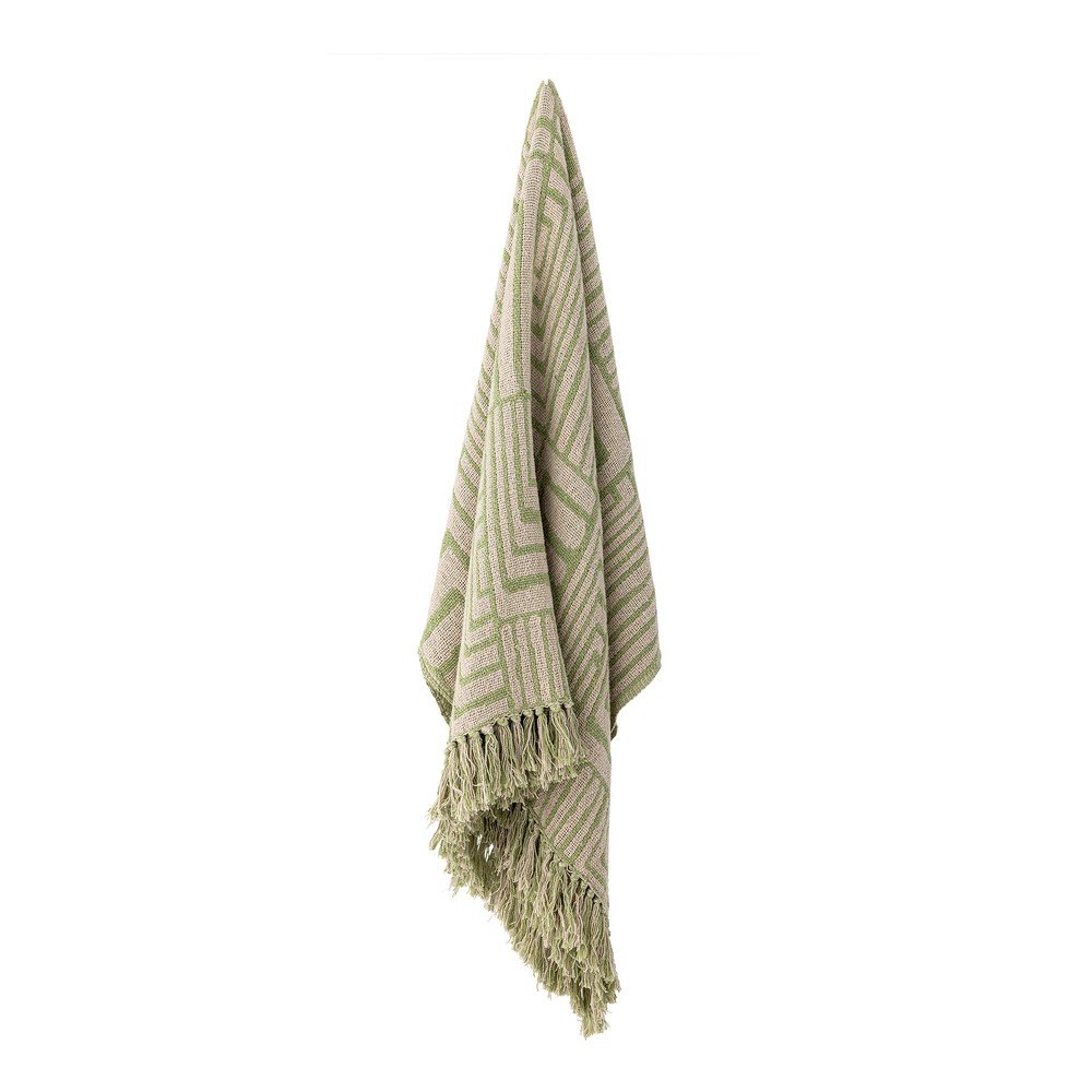 Bloomingville Zelena deka od mje&amp;scaron;avine pamuka 130x155 cm Velva &amp;ndash; Slike