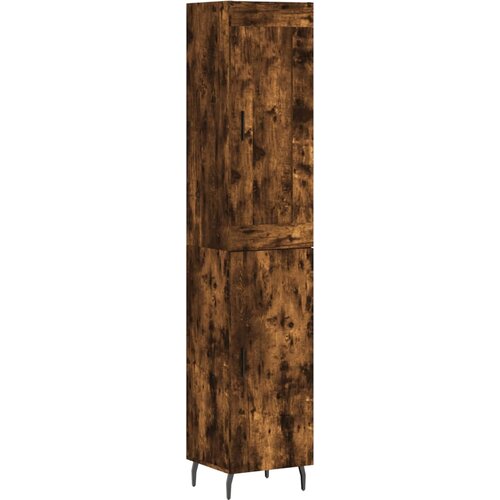  Visoka komoda dimljeni hrast 34,5x34x180cm konstruiranog drva Smeđa Slike