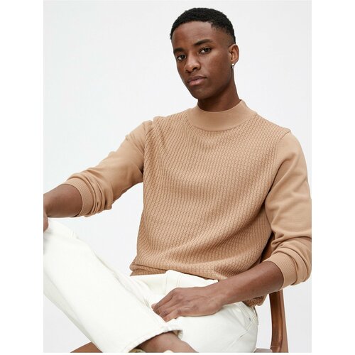 Koton Half Turtleneck Sweater Knitwear Textured Slim Fit Long Sleeves Slike