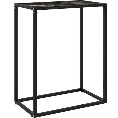  Konzolna mizica črna 60x35x75 cm kaljeno steklo
