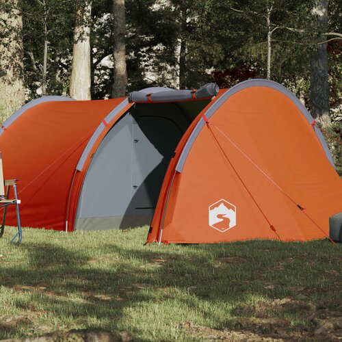 VidaXL &amp;Scaron;ator za 4 osobe sivo-narančasti 405x170x106 cm taft 185T Slike