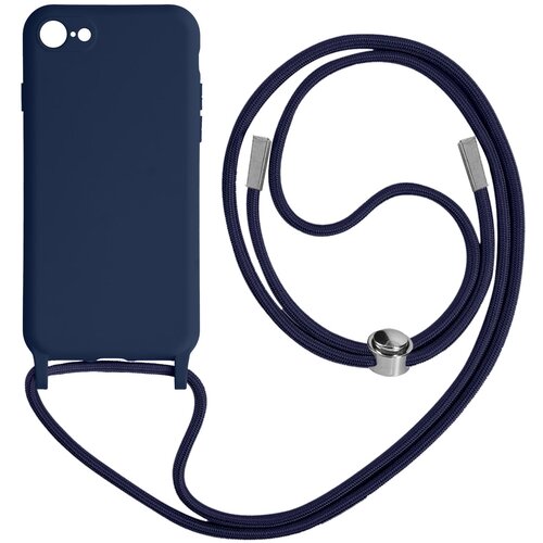 AVIZAR iPhone SE 2022, 2020 in 8, 7 Poltoga etui na vrvico z mehko notranjostjo, ovratnikom - modra, (20632326) Slike