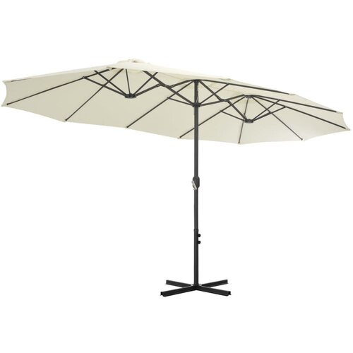  suncobran s aluminijskim stupom 460 x 270 cm pje&amp;scaron;čani Slike