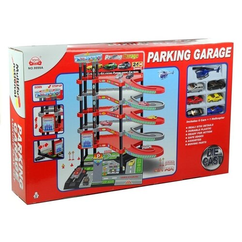 Lean Toys petnadstropna garaža z dvigalom Slike