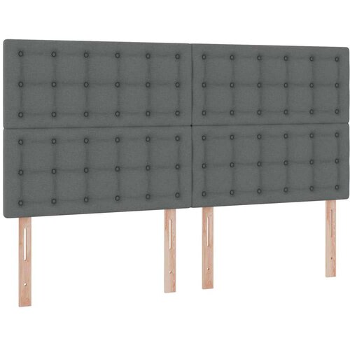  LED krevet za pohranu s madracem Tamnosiva 180 x 200 cm Tkanina Slike