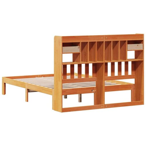  Krevet s regalom za knjige bez madraca 135 x 190 cm od borovine Slike