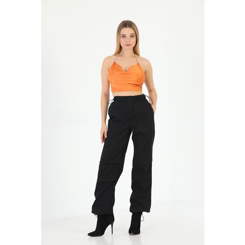 BİKELİFE Women's Black Pajamas Parachute Pants Cene