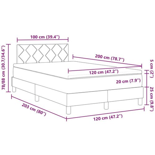 VidaXL Krevet s podnicama i madracem Ružičasti 120x200 cm Bar&amp;scaron;un Slike