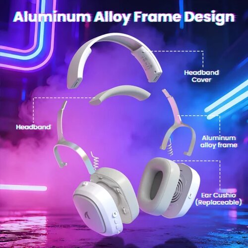 Attack Shark bežične gaming slu&amp;scaron;alice G800 50mm/3D surround/trimode/aluminium/white Slike
