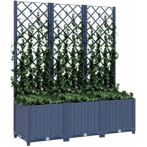  Vrtna sadilica s re&amp;scaron;etkom plava siva 120 x 40 x 136 cm PP Slike