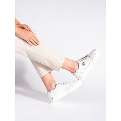 GOODIN White leather sneakers with a thick sole Slike