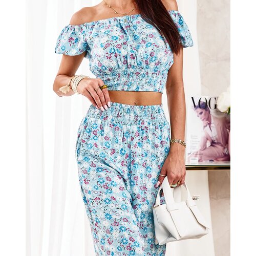 Resti Blue two-piece women's floral set Cene