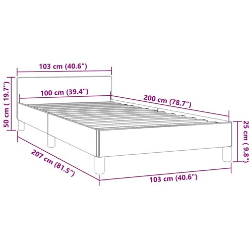  Okvir za krevet s uzglavljem bez madraca 100x200 cm bar&amp;scaron;unasti Slike
