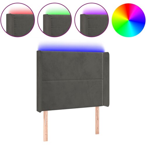 Maison Chic led posteljno vzglavje - vzglavna omarica - nočna omarica temno sivo 83x16x118/128 cm žamet, (21709156) Slike