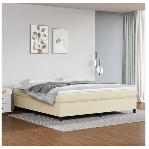  Okvir  Za krevet s oprugama krem 200x200 cm od umjetne kože Cijene