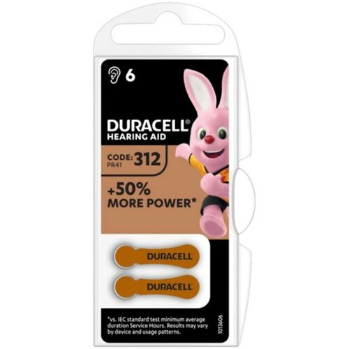 Duracell Hearing Aid 312 1,45V baterija za slusni aparat PAK6 Slike