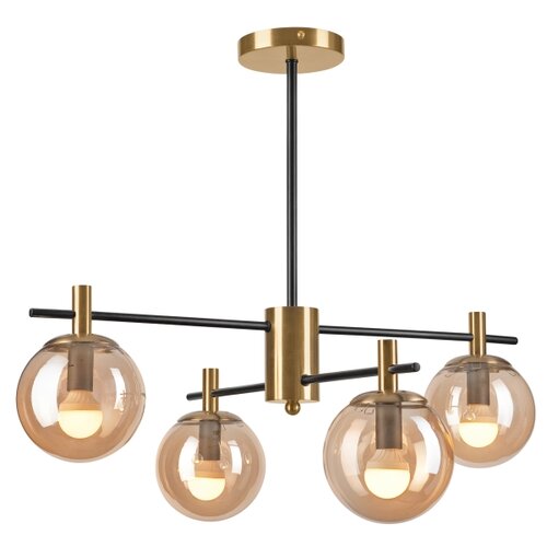  Luster na &amp;scaron;ipci LILOU 4xE14/5W/230V zlatna/crna/dimno bež Slike