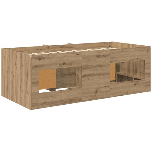  Loft krevet s ormarom 3 kom. Hrast artisan Konstruirano drvo Slike
