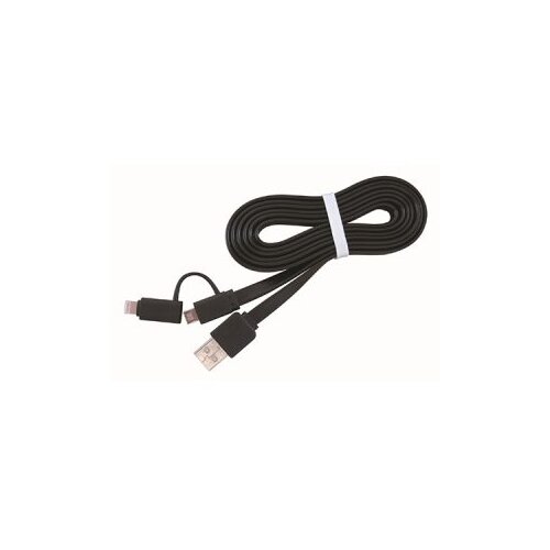  USB 2,0 kabal charging combo cable microUSB + iPhone, black, 1 m, FLAT GEMBIRD CC-USB2-AMLM2-1M Cijene