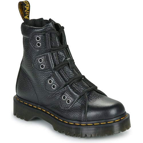Dr. Martens Pol&amp;scaron;kornji 1460 Lace To Toe Boot Black Milled Nappa Črna Slike
