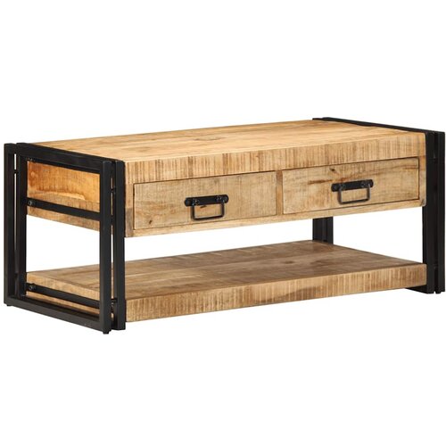 vidaXL Kava miza 90x50x38 cm Masivni neobdelan les Mango Cene