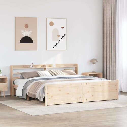  Posteljni okvir z vzglavjem 180x200 cm borovina, (21304474) Slike
