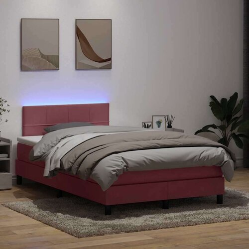 Box Spring krevet s madracem ružičasti 120x220 cm samt Cene