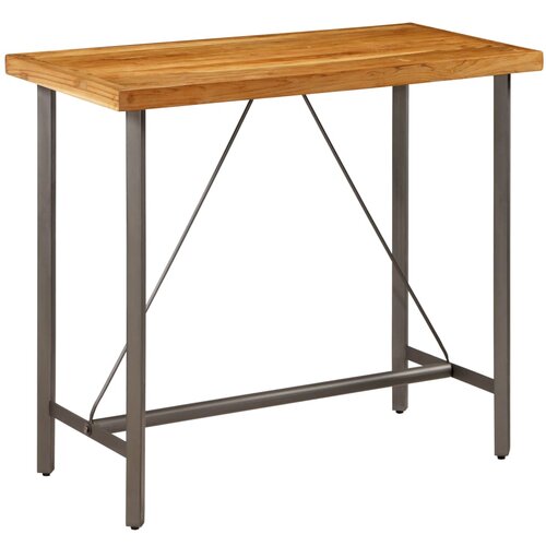 vidaXL Barska miza iz trdne predelane tikovine 120x58x106 cm Cene