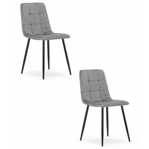 Brandless Stol KARA - svetlo siv žamet / črne noge x 2, (22055121) Slike