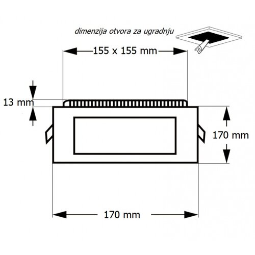 LED PANEL U/Z KNS1-12W 3200K Cene