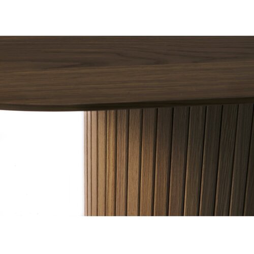 Unique Furniture Rjava jedilna miza z mizno plo&amp;scaron;čo v hrastovem dekorju 95x180 cm Nola &amp;ndash; Slike