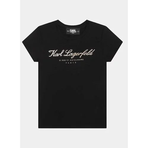 Karl Lagerfeld Kids Majica Z15435 M Črna Regular Fit