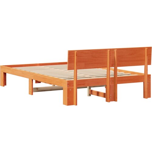  Krevetna Konstrukcija s Uzglavljem Boja Voska 120x200 cm Masivna Borovina Slike