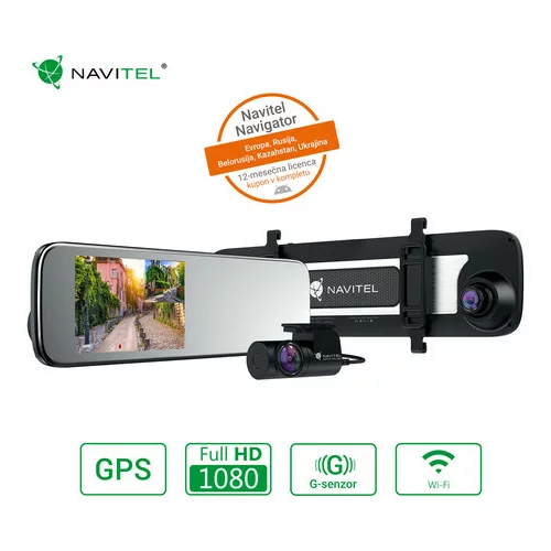 Navitel Pametno avto ogledalo MR450 GPS, prednja in zadnja avto kamera, Full HD, 5.5" IPS zaslon, Night Vision, SONY senzor, GPS, aplikacija