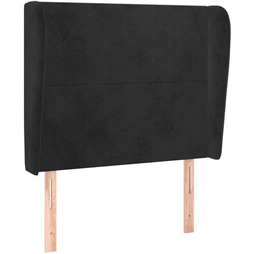  Uzglavlje s u&amp;scaron;ima crni 103x23x118/128 cm bar&amp;scaron;unasti Slike